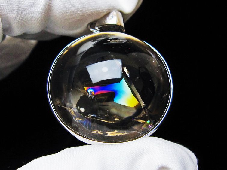 スモーキークォーツ ペンダント  煙水晶 スモーキーアイリス 虹入り 一点物 112-12468