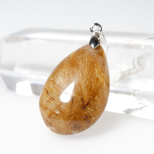 タイチンルチルクォーツ ペンダント ルチルクォーツ ペンダントトップ 一点物 メール便可 [M便 1/20] 112-13370