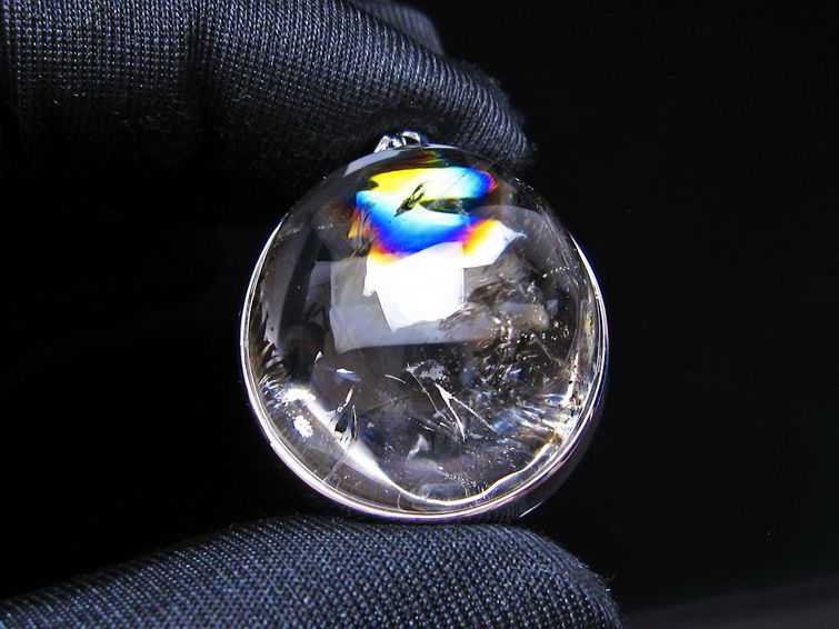 アイリスクォーツ 水晶 ペンダント 虹入り メール便可 一点物 112-14119