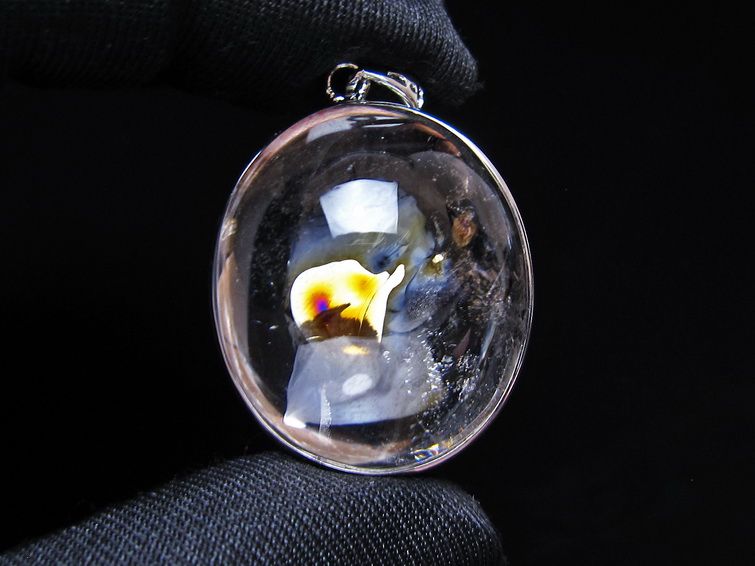 アイリスクォーツ 水晶 ペンダント 虹入り メール便可 一点物 112-14120