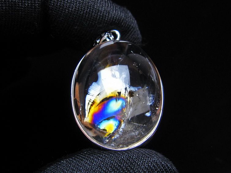アイリスクォーツ 水晶 ペンダント 虹入り メール便可 一点物 112-14140