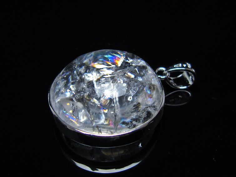 アイリスクォーツ 水晶 ペンダント 虹入り  一点物 112-14181