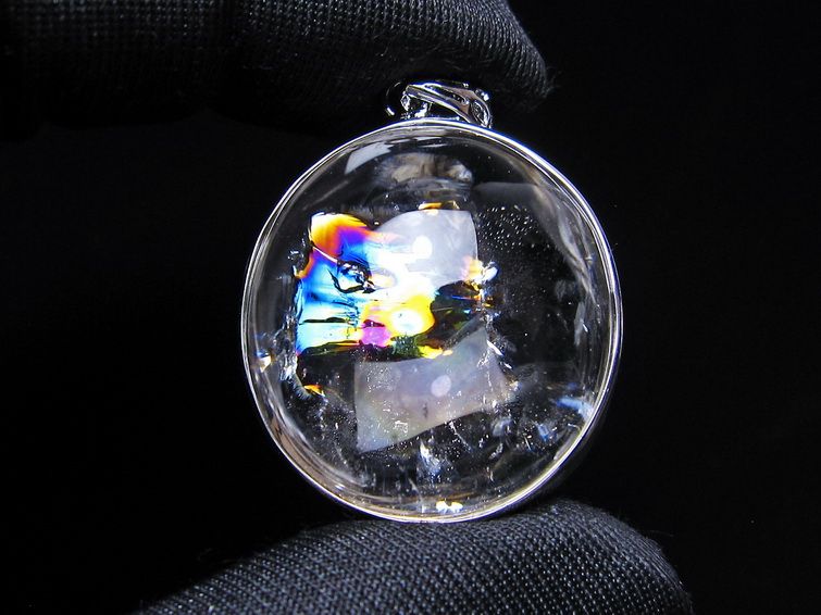 アイリスクォーツ 水晶 ペンダント 虹入り  一点物 112-14202