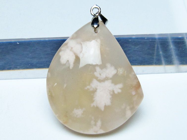 チェリーブロッサムアゲート ペンダント 桜メノウ メール便可 一点物 112-14756