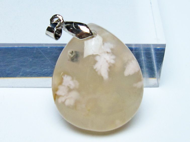 チェリーブロッサムアゲート ペンダント 桜メノウ メール便可 一点物 112-14757