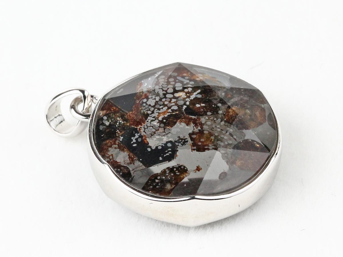 パラサイト隕石 ペンダント パワーストーン ペンダントトップ Pallasite Meteorite メンズ レディース アクセサリー 大衛星 一点物  112-8953