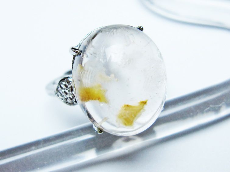 ガーデンクォーツ 指輪 ガーデン水晶 リング フリーサイズ 13号 一点物