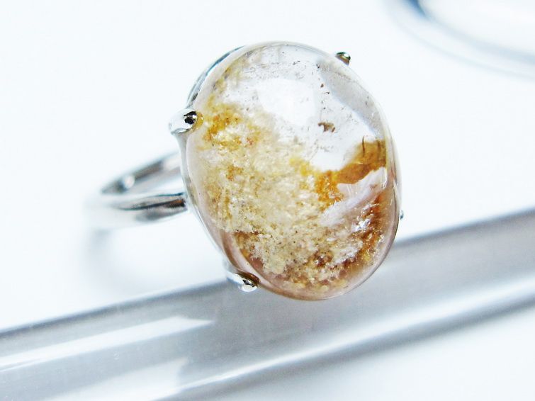 ガーデンクォーツ 指輪 ガーデン水晶 リング フリーサイズ 13号 一点物