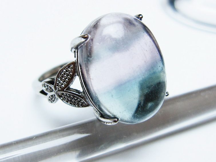 フローライト リング 蛍石 指輪 フリーサイズ 18号 一点物 メール便可