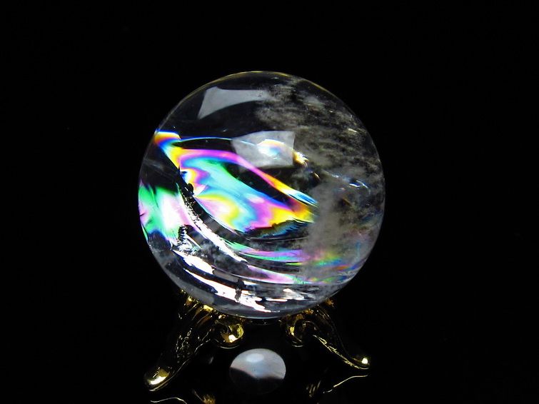 専用【良質,希少】タイチンルチルクォーツ　スフィア　丸玉　置物　虹　アイリス 専用【良質,希少】タイチンルチルクォーツ スフィア 丸玉 置物 虹