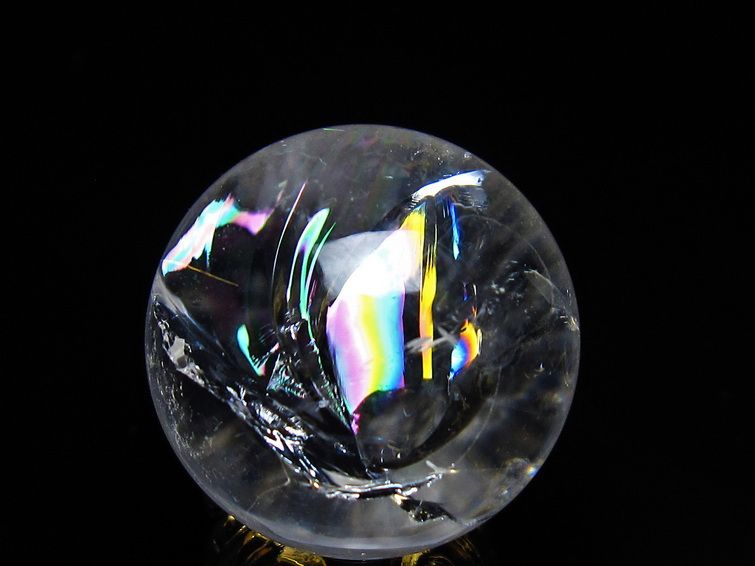 アイリスクォーツ 水晶 丸玉 虹入り 25mm 水晶玉 スフィア 球 置物 原石 一点物 141-6559