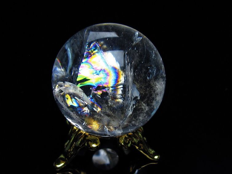 アイリスクォーツ 水晶 丸玉 虹入り 25mm 水晶玉 スフィア 球