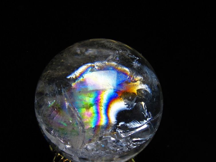 アイリスクォーツ 水晶 丸玉 虹入り 25mm 水晶玉 スフィア 球 置物