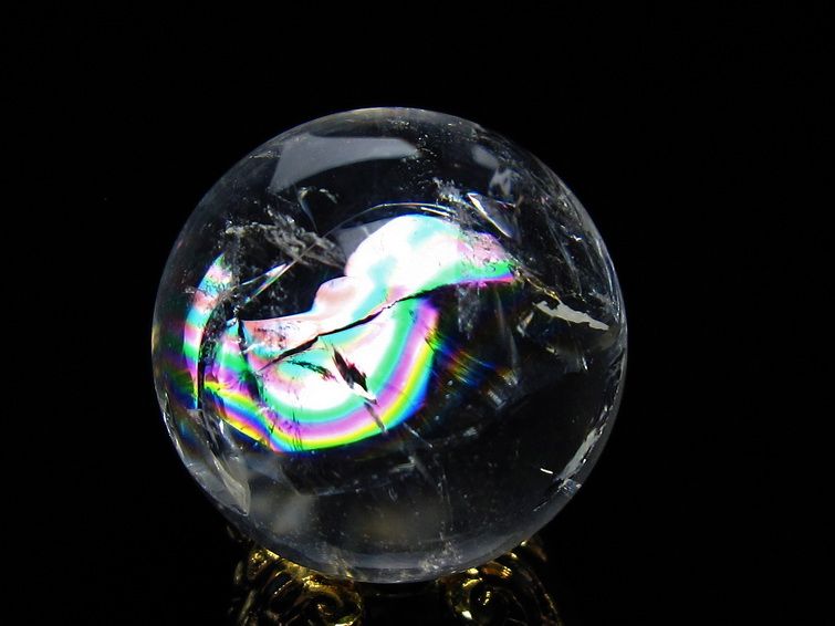 M-12虹入り水晶スフィア　アイリスクォーツ　天然石　クリスタル　パワーストーン M-12虹入り水晶スフィア アイリスクォーツ 天然石 クリスタル