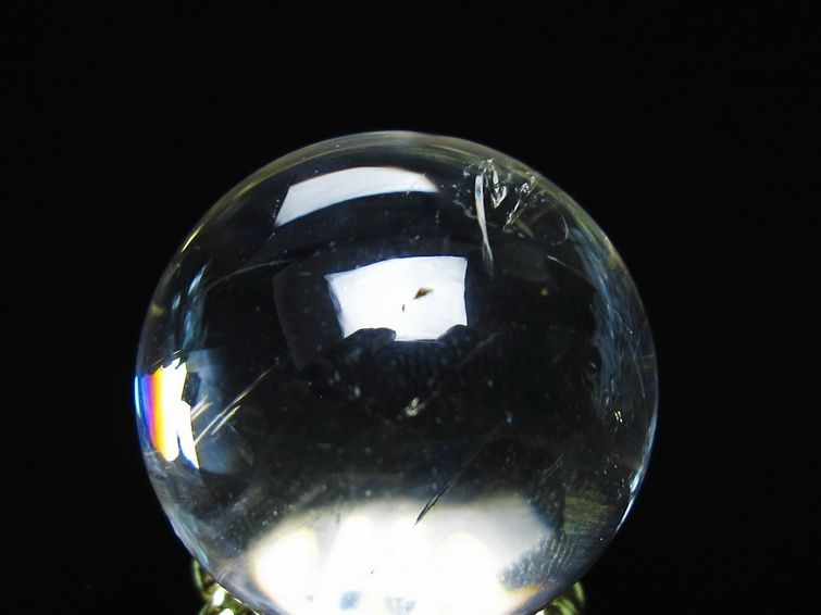 アイリスクォーツ 水晶 丸玉 虹入り 28mm 水晶玉 置物 スフィア 141-6920 [sold out]
