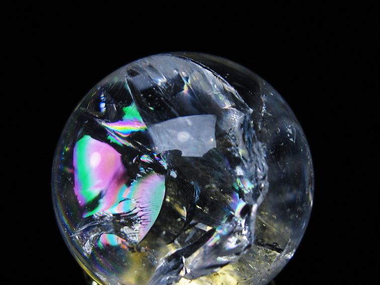 アイリスクォーツ 水晶 丸玉 虹入り 28mm 水晶玉 置物 スフィア 141-6923 【sold out】