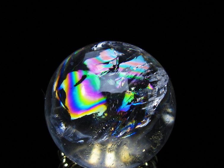 アイリスクォーツ 水晶 丸玉 虹入り 28mm 水晶玉 置物 スフィア 141-6939 [sold out]