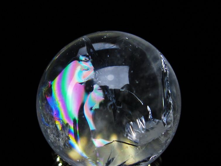 アイリスクォーツ 水晶 丸玉 虹入り 27mm 水晶玉 置物 スフィア 141-6954 [sold out]