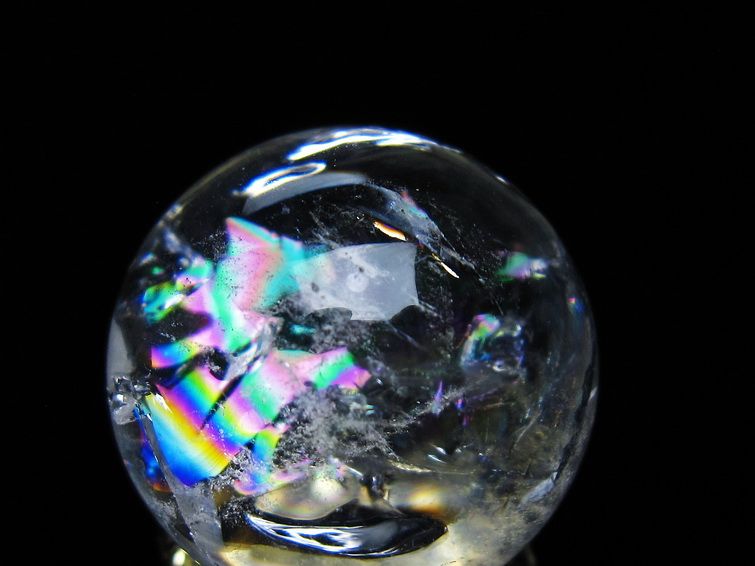 アイリスクォーツ 水晶 丸玉 虹入り 27mm 水晶玉 置物 スフィア 141-6955 [sold out]