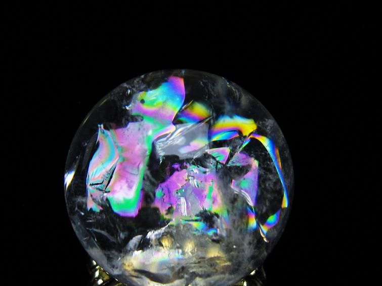 アイリスクォーツ 水晶 丸玉 虹入り 27mm 水晶玉 置物 スフィア 141-6955 [sold out]
