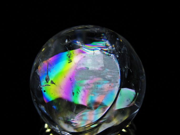アイリスクォーツ 水晶 丸玉 虹入り 25mm スフィア 置物 水晶玉 一点物 141-7001 [sold out]