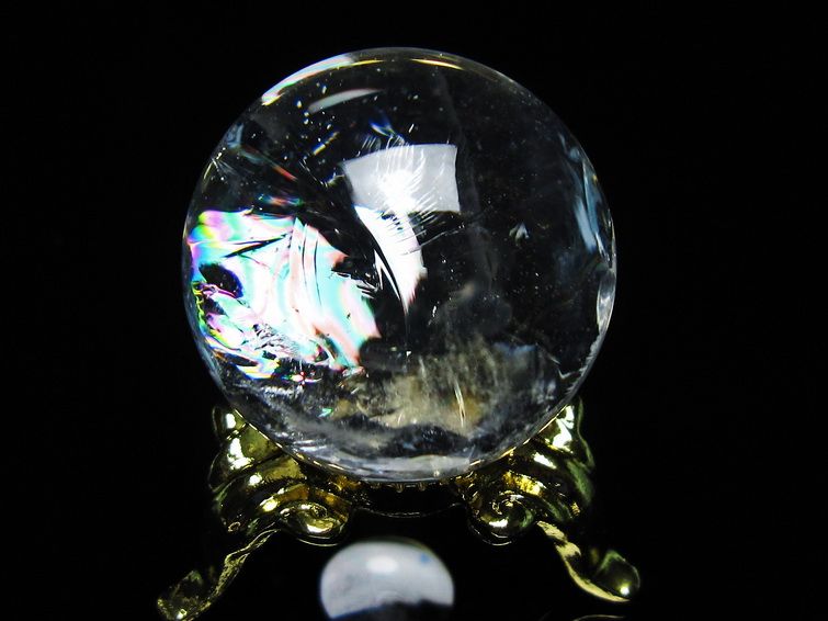 アイリスクォーツ 水晶 丸玉 虹入り 25mm スフィア 置物 水晶玉 一点物 141-7011 [sold out]
