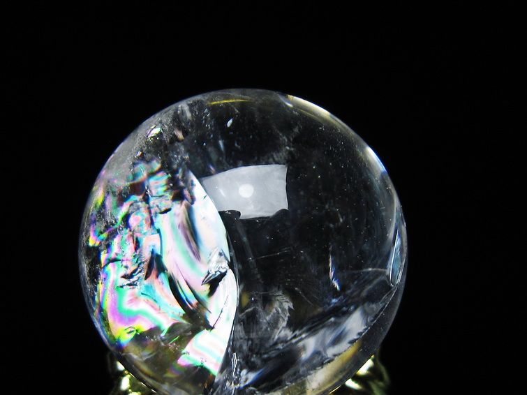 アイリスクォーツ 水晶 丸玉 虹入り 25mm スフィア 置物 水晶玉 一点物 141-7011 [sold out]