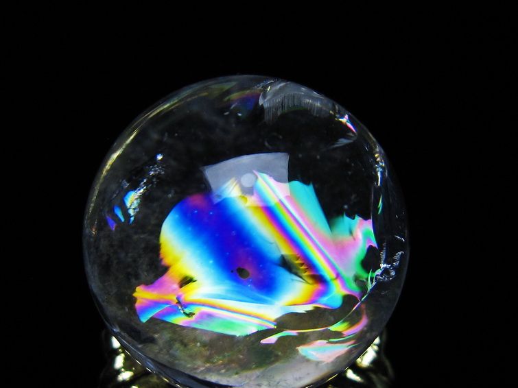 アイリスクォーツ 水晶 丸玉 虹入り 24mm スフィア 置物 水晶玉 一点物 141-7015 【sold out】