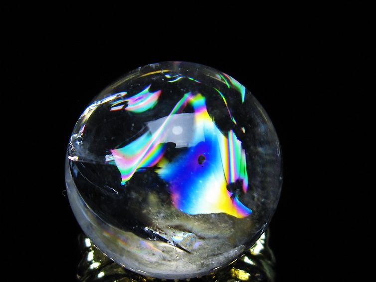 アイリスクォーツ 水晶 丸玉 虹入り 24mm スフィア 置物 水晶玉 一点物 141-7015 【sold out】