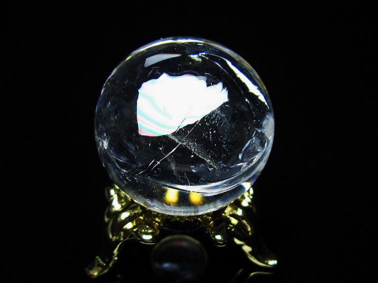 アイリスクォーツ 水晶 丸玉 虹入り 25mm スフィア 置物 水晶玉 一点物 141-7041