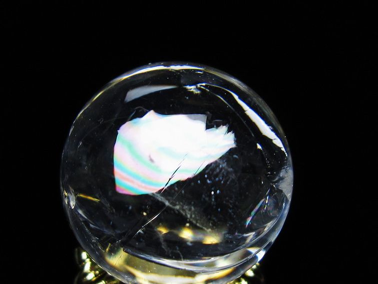 アイリスクォーツ 水晶 丸玉 虹入り 25mm スフィア 置物 水晶玉 一点物 141-7041