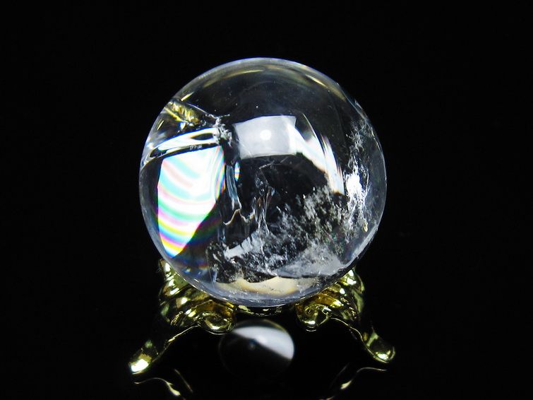 アイリスクォーツ 水晶 丸玉 虹入り 27mm スフィア 置物 水晶玉 一点物 141-7078 [sold out]
