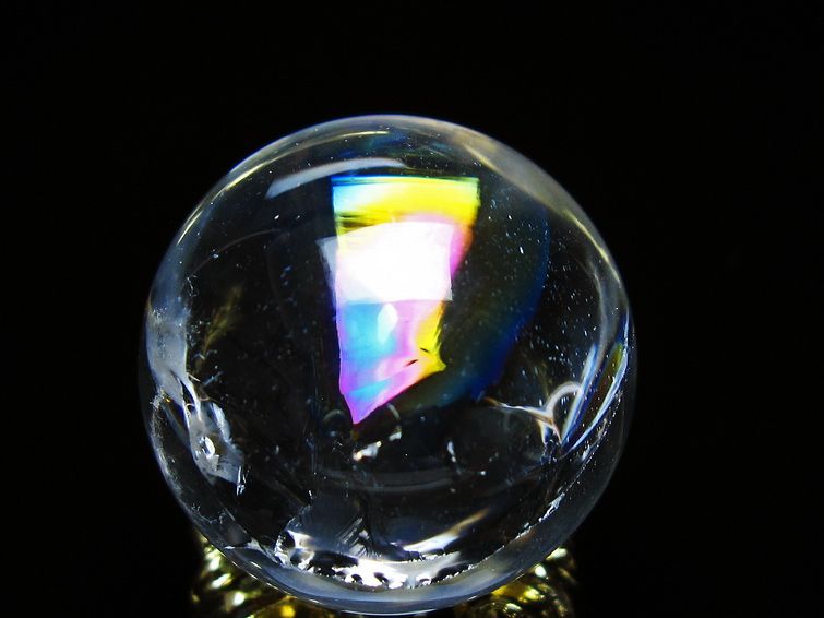 アイリスクォーツ 水晶 丸玉 虹入り 28mm スフィア 置物 水晶玉 一点物 141-7102 [sold out]