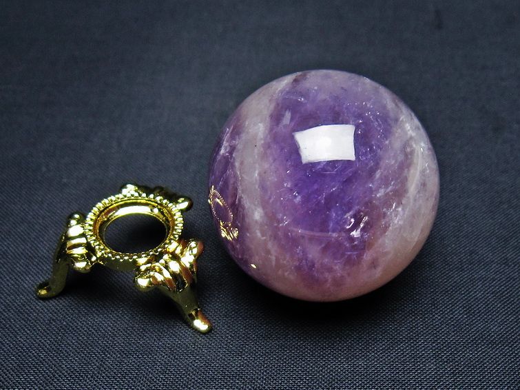 アメジスト 丸玉 37mm スフィア amethyst 置物 一点物 141-7313