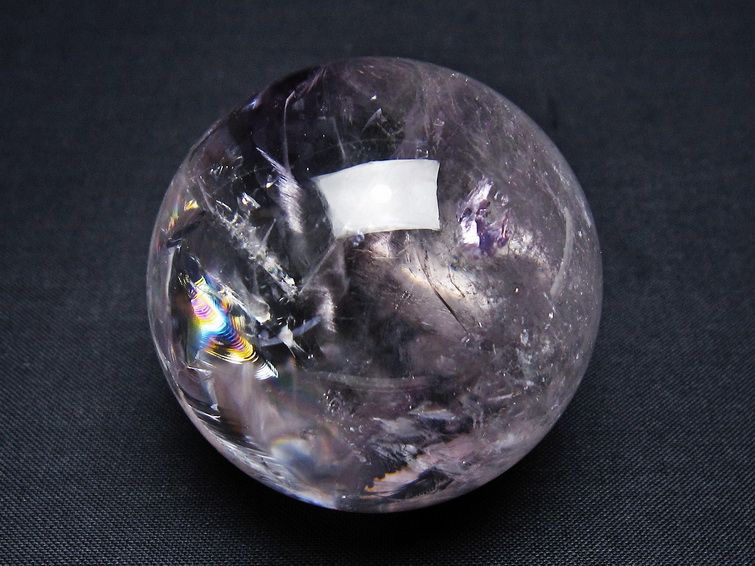 アメジスト 丸玉 虹入り 51mm スフィア amethyst 置物 一点物 141-7328 [sold out]