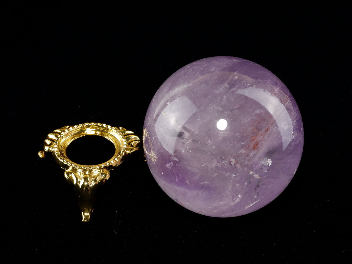 アメジスト 丸玉 46mm スフィア amethyst 置物 一点物 141-7334 【sold out】