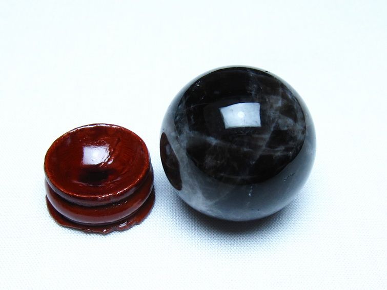 モリオン 黒水晶 丸玉 34mm スフィア 置物 原石 141-7338[sold out]
