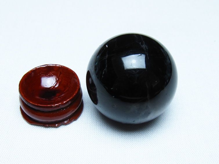 モリオン 黒水晶 丸玉 34mm スフィア 置物 原石 141-7339 【sold out