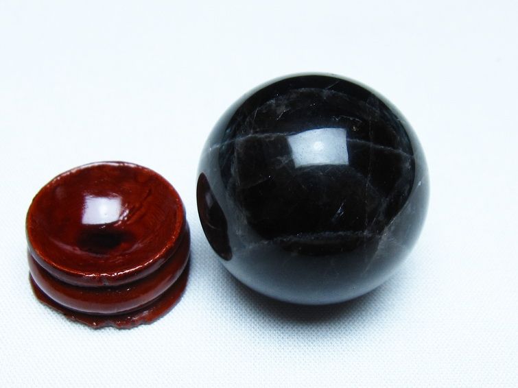 モリオン 黒水晶 丸玉 34mm スフィア 置物 原石 141-7340 【sold out】