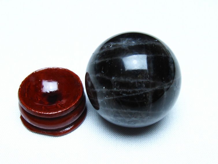 モリオン 黒水晶 丸玉 34mm スフィア 置物 原石 141-7343 【sold out】