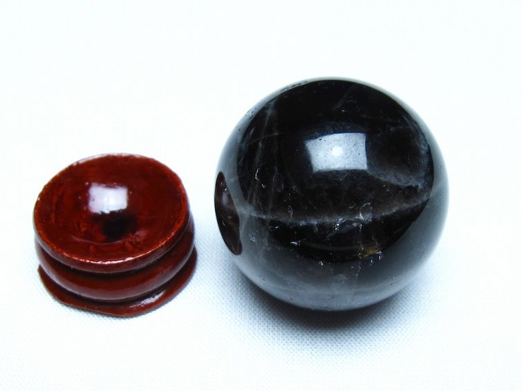 モリオン 黒水晶 丸玉 34mm スフィア 置物 原石 141-7348 【sold out】