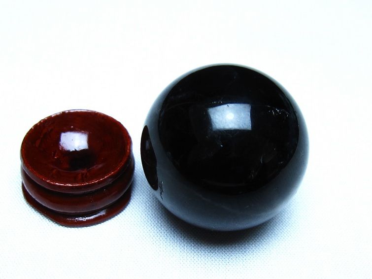 モリオン 黒水晶 丸玉 34mm スフィア 置物 原石 141-7354 【sold out】