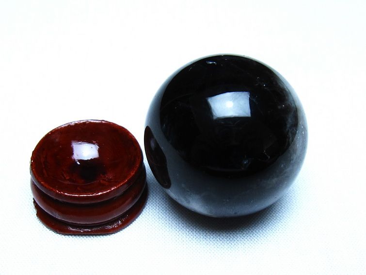 モリオン 黒水晶 丸玉 34mm スフィア 置物 原石 141-7358 【sold out】