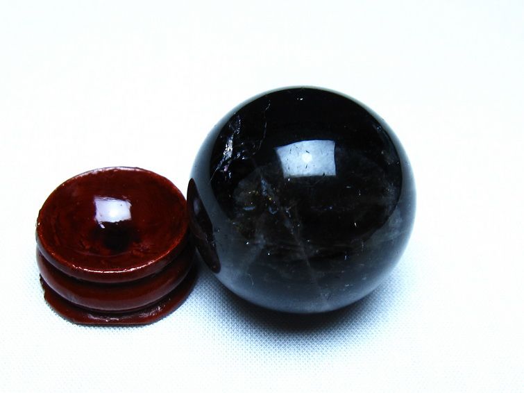 モリオン 黒水晶 丸玉 34mm スフィア 置物 原石 141-7361 【sold out】