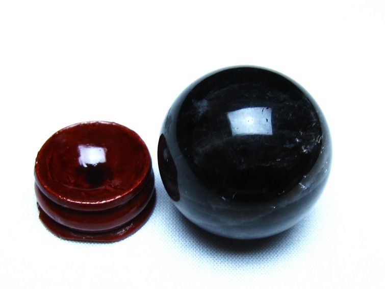モリオン 黒水晶 丸玉 34mm スフィア 置物 原石 141-7367 【sold out】
