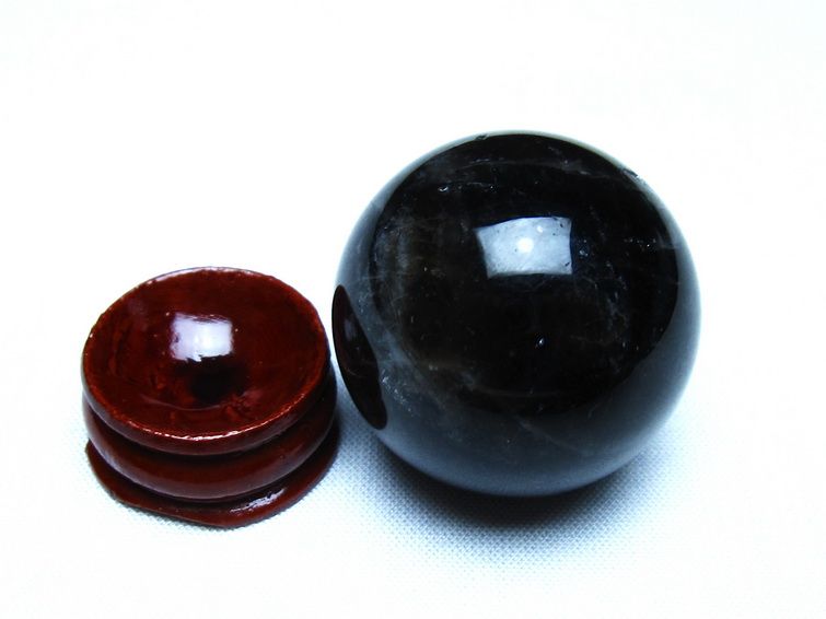 モリオン 黒水晶 丸玉 34mm スフィア 置物 原石 141-7368 【sold out】