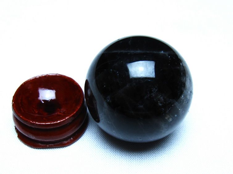 モリオン 黒水晶 丸玉 34mm スフィア 置物 原石 141-7370 【sold out】