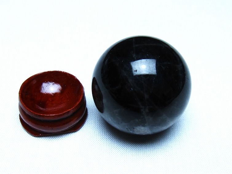モリオン 黒水晶 丸玉 35mm スフィア 置物 原石 141-7393 【sold out】