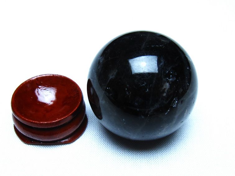 モリオン 黒水晶 丸玉 35mm スフィア 置物 原石 141-7399[sold out