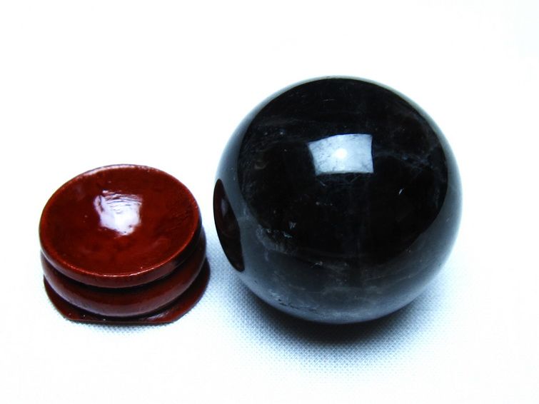 黒水晶 モリオン 丸玉 35mm スフィア 置物 原石 141-7400[sold out]